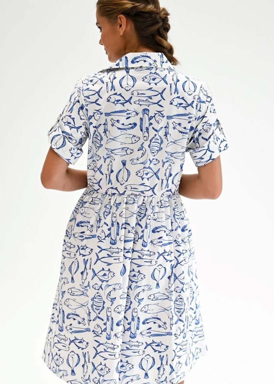 Marina Dress Mini – Fish Print – Size 8 - Picture 6 of 16